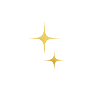 Two sparking gold stars, icon for couples sponsorship package